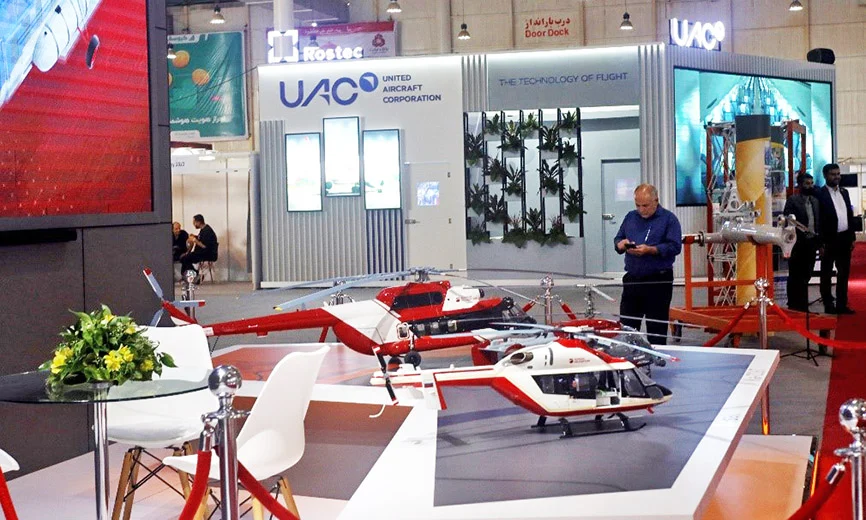 Экспозиции компании АО «Вертолеты России» и Государственной корпорации «Ростех» («Ростехнологии»)